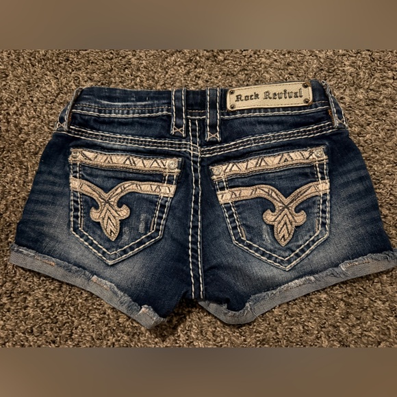 Rock Revival Dark Blue Jean Shorts - Picture 4 of 4